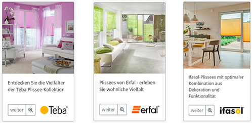Teba, Erfal und Ifasol im Cosiflor-Plissee-Shop
